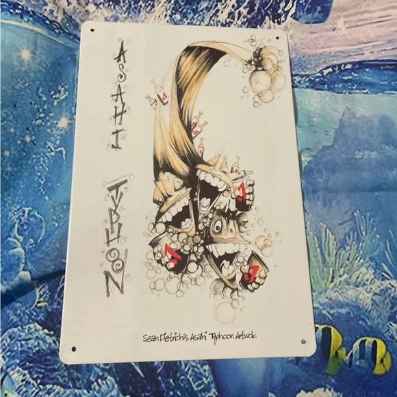 Sean Dietrich Artwork ASAHI TYPHOON Anime Manga Metal Poster Sign NEW RARE - Picture 1 of 6